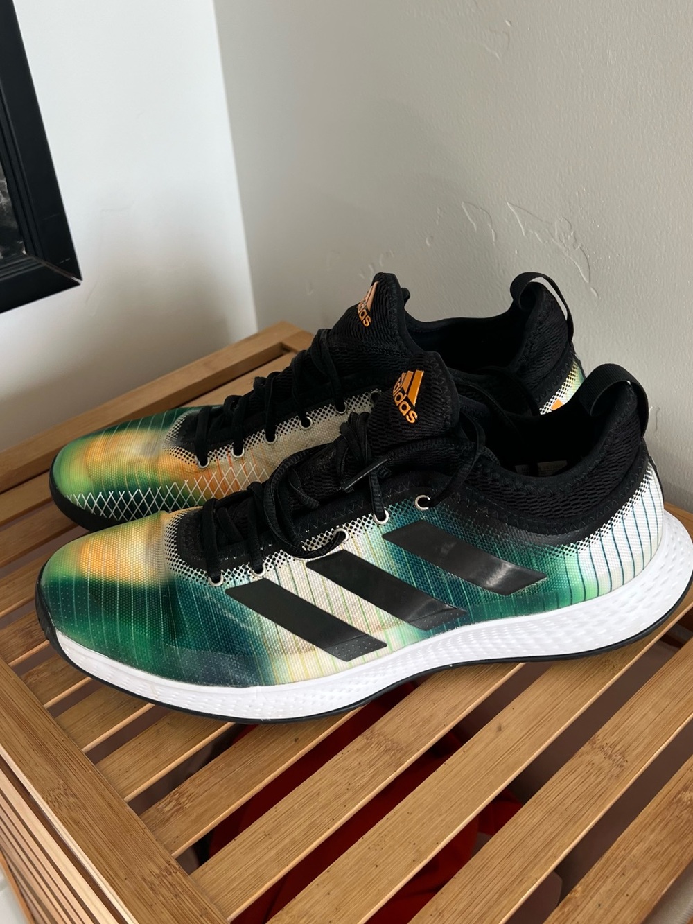 adidas Men’s Gradient Green & Yellow Running Sneakers with Black Accents
